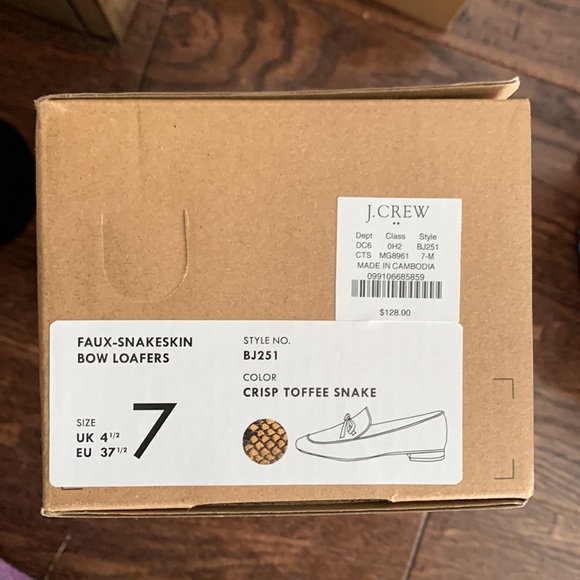 NWT J.CREW SNAKESKIN LOAFERS - Picture 6 of 7